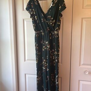 Floral Green flowing pant suit